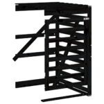 Abri pour poubelle triple sur roulettes noir bois massif de pin – Image 7