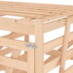 Abri de poubelles quadruple sur roulettes bois massif pin – Image 9