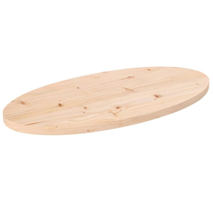 Dessus de table 60x30x2,5 cm bois de pin massif ovale – Image 1