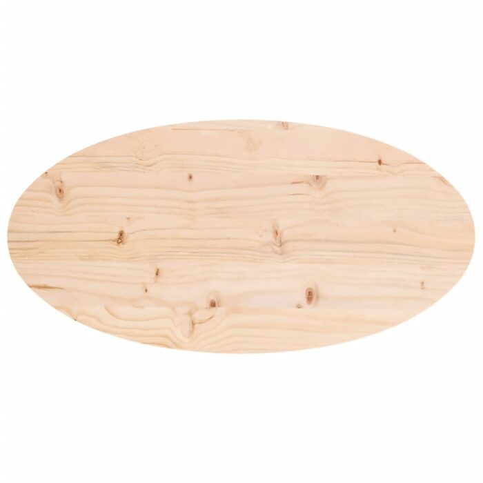 Dessus de table 60x30x2,5 cm bois de pin massif ovale – Image 3