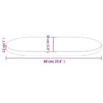 Dessus de table 60x30x2,5 cm bois de pin massif ovale – Image 6