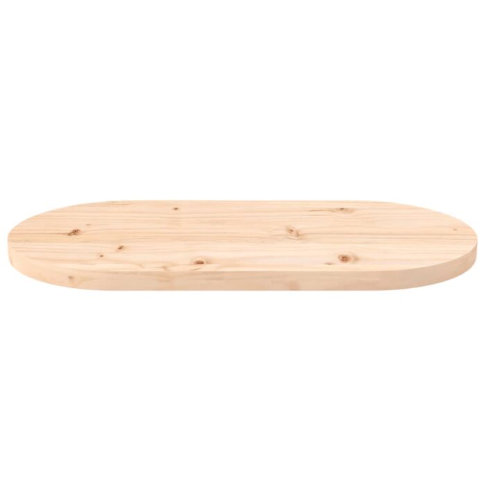 Dessus de table 70x35x2,5 cm bois de pin massif ovale – Image 2