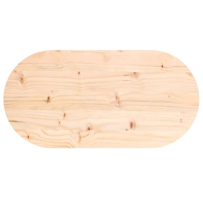 Dessus de table 70x35x2,5 cm bois de pin massif ovale – Image 3