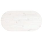 Dessus de table blanc 70x35x2,5 cm bois de pin massif ovale – Image 3