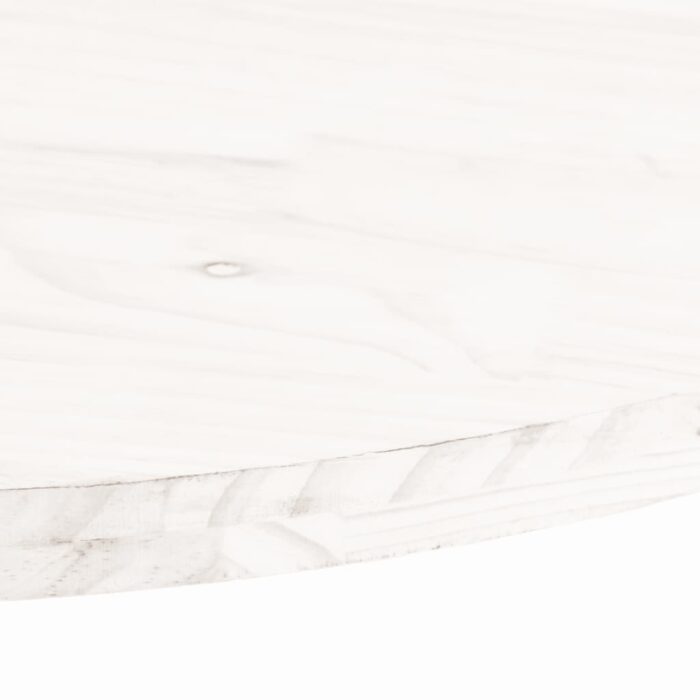 Dessus de table blanc 70x35x2,5 cm bois de pin massif ovale – Image 4