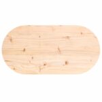 Dessus de table 80x40x2,5 cm bois de pin massif ovale – Image 3
