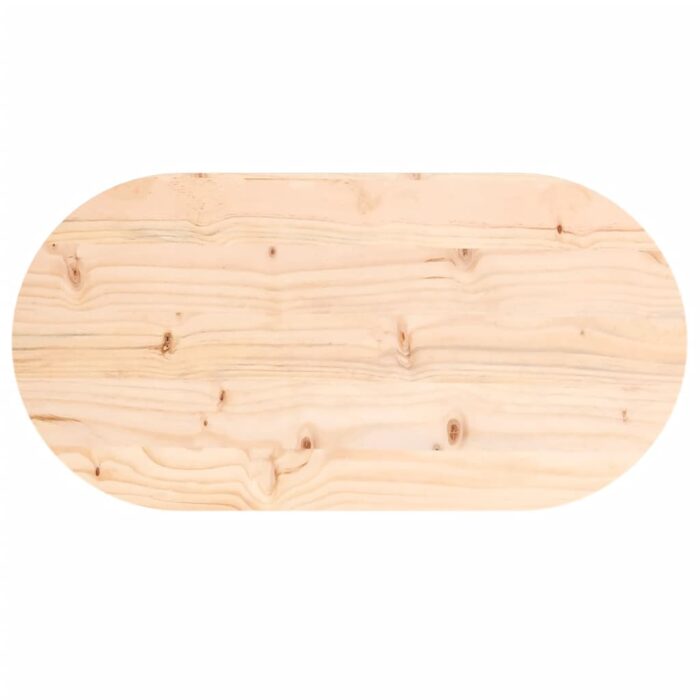 Dessus de table 80x40x2,5 cm bois de pin massif ovale – Image 3