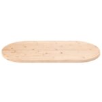 Dessus de table 90x45x2,5 cm bois de pin massif ovale – Image 2