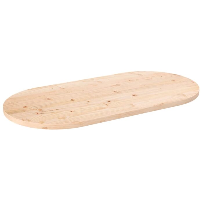 Dessus de table 100x50x2,5 cm bois de pin massif ovale – Image 1