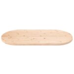 Dessus de table 100x50x2,5 cm bois de pin massif ovale – Image 2