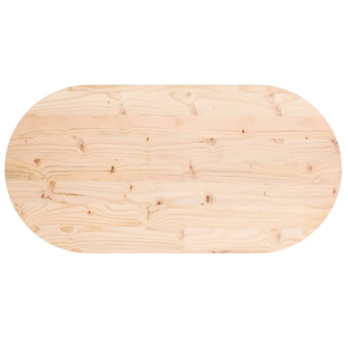 Dessus de table 100x50x2,5 cm bois de pin massif ovale – Image 3