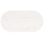 Dessus de table blanc 100x50x2,5 cm bois de pin massif ovale – Image 3