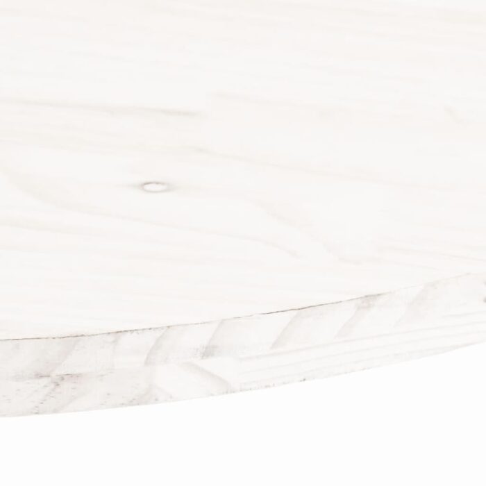 Dessus de table blanc 100x50x2,5 cm bois de pin massif ovale – Image 4