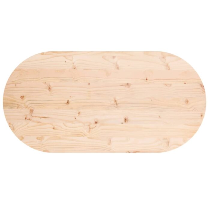 Dessus de table 110x55x2,5 cm bois de pin massif ovale – Image 3