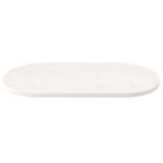 Dessus de table blanc 110x55x2,5 cm bois de pin massif ovale – Image 2