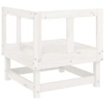 Canapé d'angle de jardin blanc bois de pin massif – Image 3