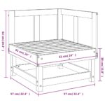 Canapé d'angle de jardin blanc bois de pin massif – Image 5