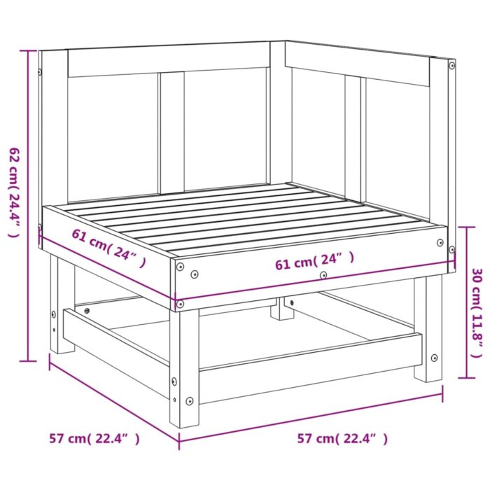 Canapé d'angle de jardin bois massif douglas – Image 5