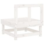 Canapé central de jardin blanc bois de pin massif – Image 3