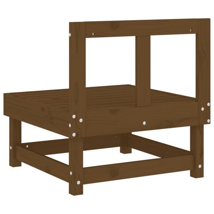 Canapé central de jardin marron miel bois de pin massif – Image 3