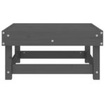 Repose-pied de jardin gris bois de pin massif – Image 2