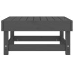 Repose-pied de jardin gris bois de pin massif – Image 3