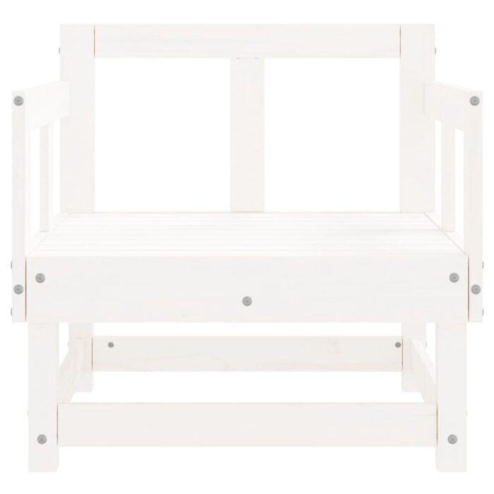 Chaises de jardin lot de 2 blanc bois massif de pin – Image 2