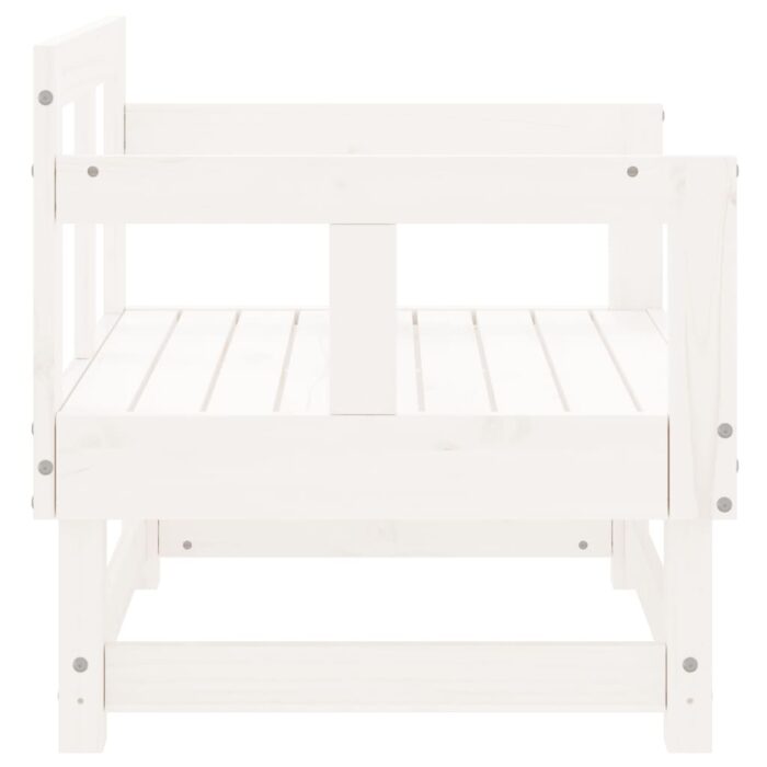 Chaises de jardin lot de 2 blanc bois massif de pin – Image 3