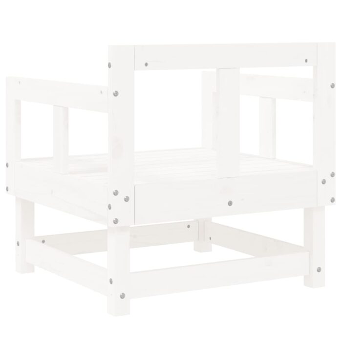 Chaises de jardin lot de 2 blanc bois massif de pin – Image 4