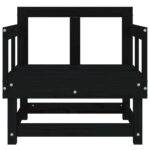 Chaises de jardin lot de 2 noir bois massif de pin – Image 2