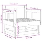 Chaises de jardin lot de 2 noir bois massif de pin – Image 6
