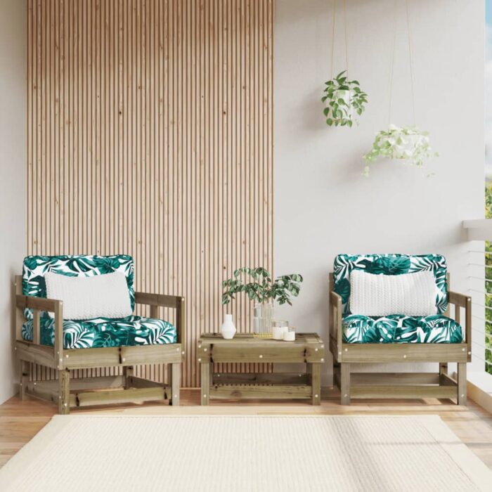 Chaises de jardin lot de 2 bois de pin imprégné – Image 1