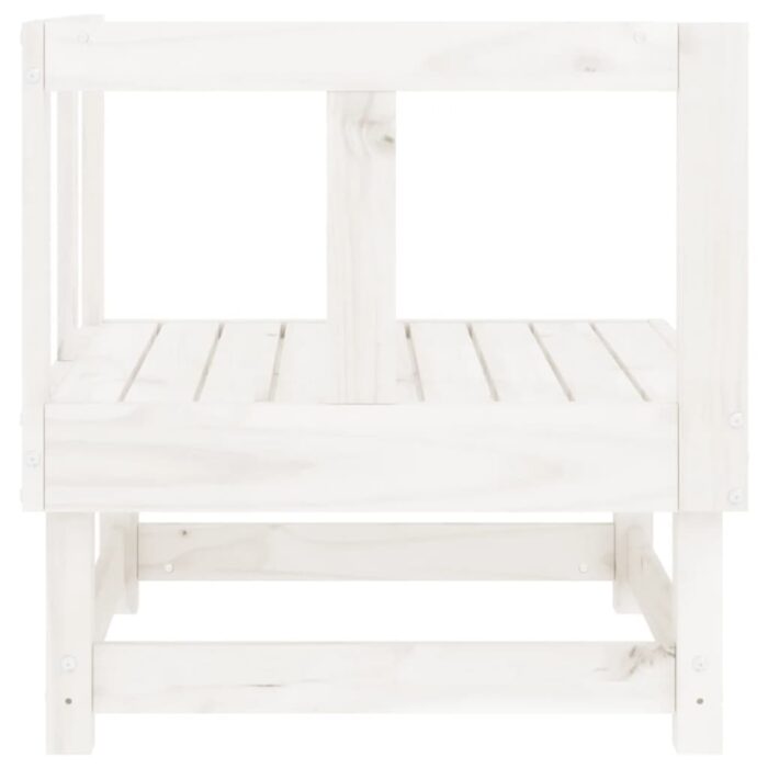 Canapés d'angle de jardin 2 pcs blanc bois de pin massif – Image 3