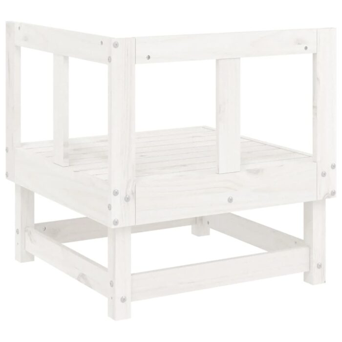 Canapés d'angle de jardin 2 pcs blanc bois de pin massif – Image 4