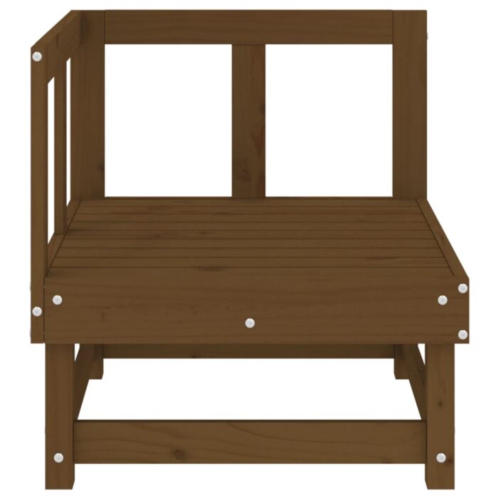 Canapés d'angle de jardin 2 pcs marron miel bois de pin solide – Image 2