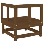 Canapés d'angle de jardin 2 pcs marron miel bois de pin solide – Image 4