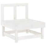 Salon de jardin 3 pcs blanc bois massif de pin – Image 2