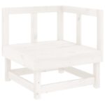 Salon de jardin 3 pcs blanc bois massif de pin – Image 3