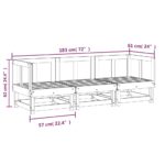 Salon de jardin 3 pcs gris bois massif de pin – Image 5