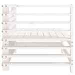 Canapé d'angle de jardin blanc bois de pin massif – Image 3