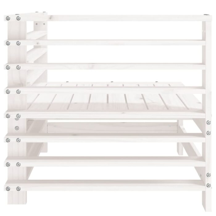 Canapé d'angle de jardin blanc bois de pin massif – Image 3