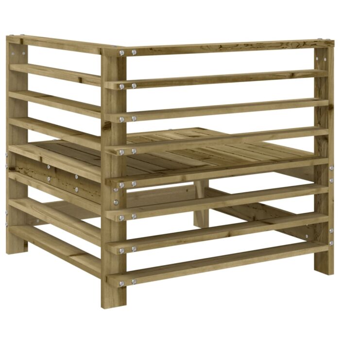 Canapé d'angle de jardin bois de pin imprégné – Image 3