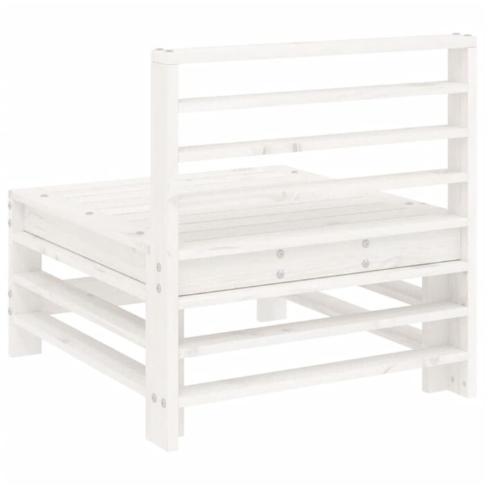 Canapé central de jardin blanc bois de pin massif – Image 3