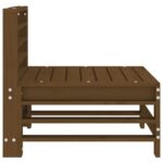 Canapé central de jardin marron miel bois de pin massif – Image 2