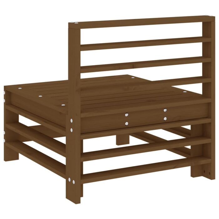 Canapé central de jardin marron miel bois de pin massif – Image 3