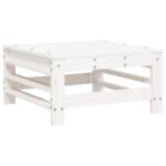 Repose-pied de jardin blanc bois de pin massif – Image 3