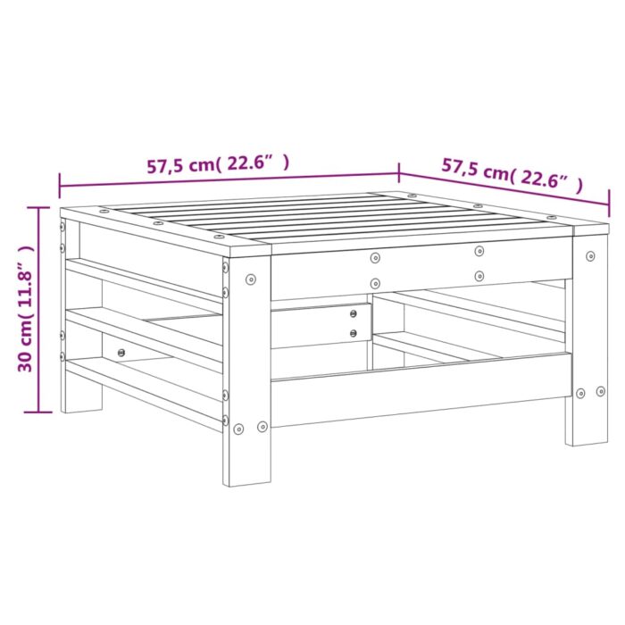 Repose-pied de jardin blanc bois de pin massif – Image 5