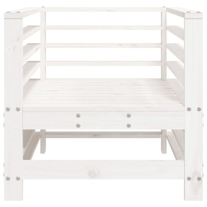 Chaises de jardin lot de 2 blanc bois massif de pin – Image 2