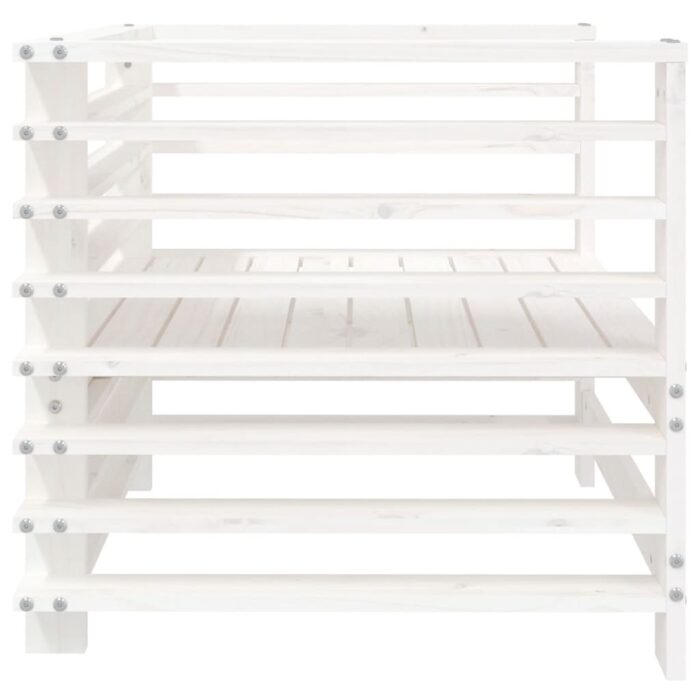 Chaises de jardin lot de 2 blanc bois massif de pin – Image 3
