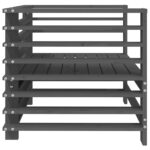 Chaises de jardin lot de 2 gris bois massif de pin – Image 3